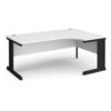 Vivo right hand ergonomic desk 1800mm - black frame White Top - VER18-K-WH