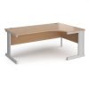 Vivo right hand ergonomic desk 1800mm - silver frame Beech top - VER18-S-B