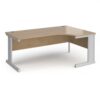 Vivo right hand ergonomic desk 1800mm - silver frame Kendal Oak Top - VER18-S-KO