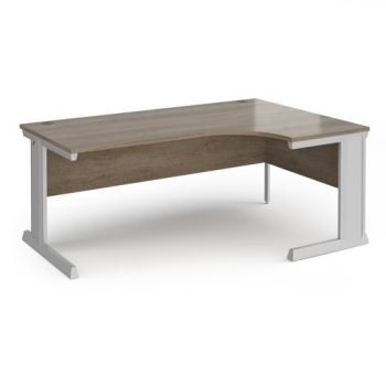 Vivo right hand ergonomic desk 1800mm - silver frame Nebraska Oak Top - VER18-S-NO