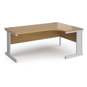 Vivo right hand ergonomic desk 1800mm - silver frame Oak Top - VER18-S-O