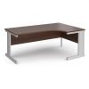 Vivo right hand ergonomic desk 1800mm - silver frame Walnut top - VER18-S-W