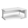 Vivo right hand ergonomic desk 1800mm - silver frame White Top - VER18-S-WH