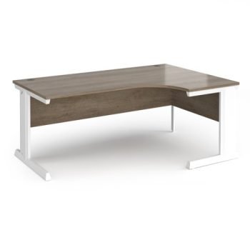 Vivo right hand ergonomic desk 1800mm - white frame Nebraska Oak Top - VER18-WH-NO