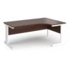 Vivo right hand ergonomic desk 1800mm - white frame Walnut top - VER18-WH-W