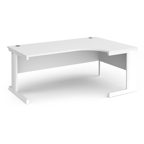 Vivo right hand ergonomic desk 1800mm - white frame White Top - VER18-WH-WH