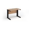 Vivo straight desk 1000mm x 600mm - black frame Beech top - VEX10-K-B