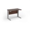 Vivo straight desk 1000mm x 600mm - silver frame Walnut top - VEX10-S-W