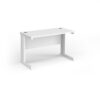 Vivo straight desk 1200mm x 600mm - white frame White Top - VEX12-WH-WH