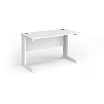Vivo straight desk 1200mm x 600mm - white frame White Top - VEX12-WH-WH