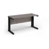 Vivo straight desk 1400mm x 600mm - black frame Grey Oak Top - VEX14-K-GO