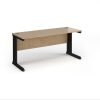 Vivo straight desk 1600mm x 600mm - black frame Kendal Oak Top - VEX16-K-KO