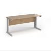 Vivo straight desk 1600mm x 600mm - silver frame Kendal Oak Top - VEX16-S-KO