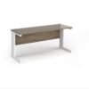 Vivo straight desk 1600mm x 600mm - white frame Nebraska Oak Top - VEX16-WH-NO