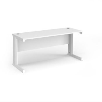 Vivo straight desk 1600mm x 600mm - white frame White Top - VEX16-WH-WH