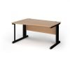 Vivo left hand wave desk 1400mm - black frame Beech top - VWL14-K-B