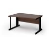 Vivo left hand wave desk 1400mm - black frame Walnut top - VWL14-K-W
