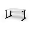 Vivo left hand wave desk 1400mm - black frame White Top - VWL14-K-WH