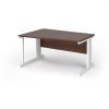 Vivo left hand wave desk 1400mm - white frame Walnut top - VWL14-WH-W