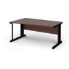 Vivo left hand wave desk 1600mm - black frame Walnut top - VWL16-K-W