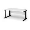 Vivo left hand wave desk 1600mm - black frame White Top - VWL16-K-WH