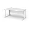 Vivo left hand wave desk 1600mm - white frame White Top - VWL16-WH-WH