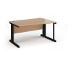 Vivo right hand wave desk 1400mm - black frame Beech top - VWR14-K-B