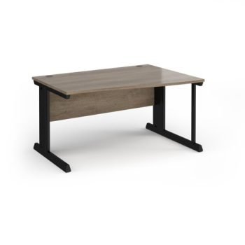 Vivo right hand wave desk 1400mm - black frame Nebraska Oak Top - VWR14-K-NO
