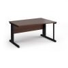 Vivo right hand wave desk 1400mm - black frame Walnut top - VWR14-K-W