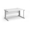 Vivo right hand wave desk 1400mm - silver frame White Top - VWR14-S-WH