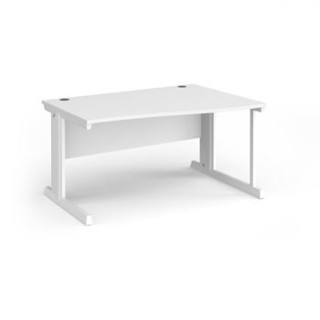 Vivo right hand wave desk 1400mm - white frame White Top - VWR14-WH-WH