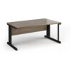 Vivo right hand wave desk 1600mm - black frame Nebraska Oak Top - VWR16-K-NO