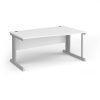 Vivo right hand wave desk 1600mm - silver frame White Top - VWR16-S-WH