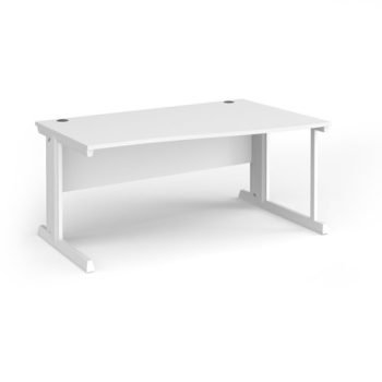Vivo right hand wave desk 1600mm - white frame White Top - VWR16-WH-WH