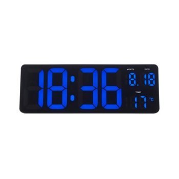 Zeneth digital LED multifunctional wall or table clock - Black - ZEWC