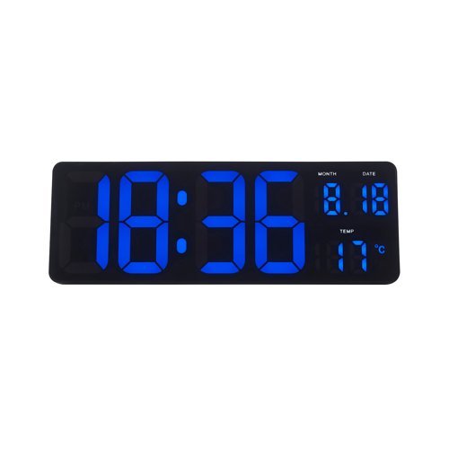 Zeneth digital LED multifunctional wall or table clock - Black - ZEWC