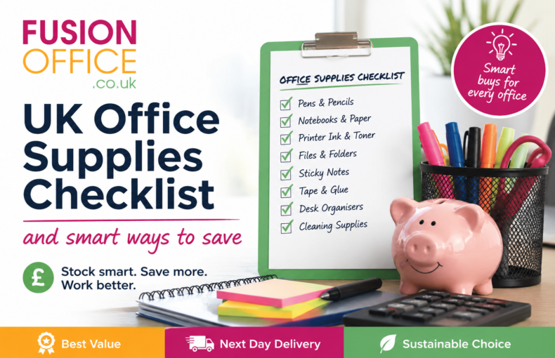 Use this UK office supplies checklist to stock desks, classrooms and dispatch areas, with smart budgeting tips and eco options for SMEs