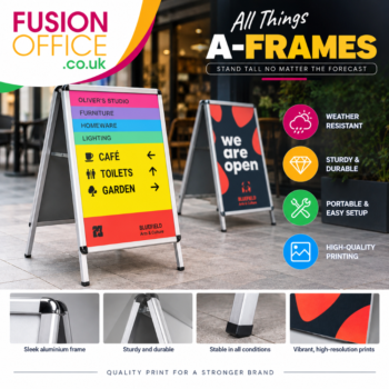 Printed A Frame Board - Fusion Office Ltd - Andover - Hampshire - UK