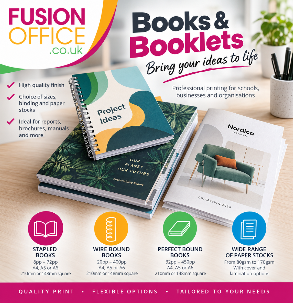 Printed Books and Booklets - Fusion Office Ltd - Andover - Hampshire - UK