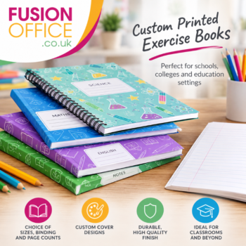 Printed Exercise Books - Fusion Office Ltd - Andover - Hampshire - UK