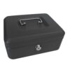 Metal Cash Box 200mm Black (8 Inch) Key Lock CBBK8 - Each
