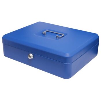 Metal Cash Box 300mm Blue (12 Inch) Key Lock CBBL12 - Each