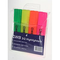 Highlighters Assorted Wallet 4 Chisel Tip