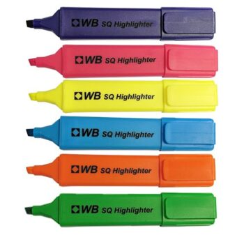 Highlighters Assorted Wallet 6 Chisel Tip
