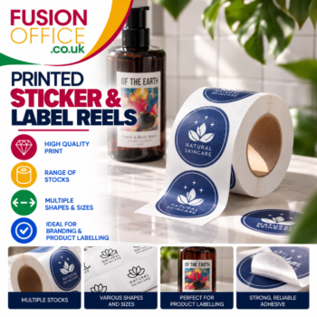 Printed Sticker and Label Reels from Fusion Office Ltd